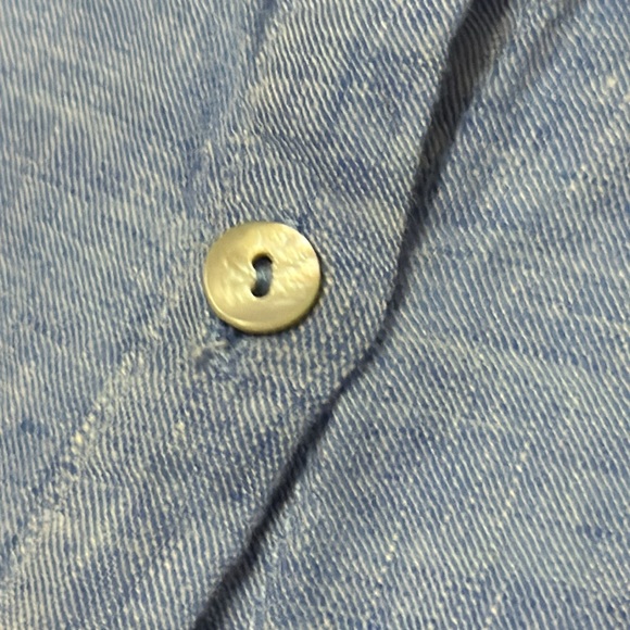 Jones New York-Sz M-Linen-Blue-Button Front - Picture 8 of 14
